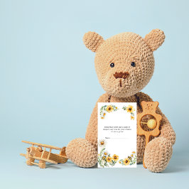 Cartão De Informações Mamãe de Abelha Flores Amarelas Fralda de Abelhas