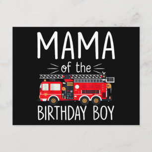 Cartão De Informações Mamãe do Aniversário do Bombeiro Fa
