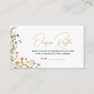 Cartão De Informações Mamãe para Bebê Fralda de flor selvagem Raffle