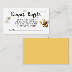 Cartão De Informações Mamãe para o Chá de fraldas de Bee Bumblebee