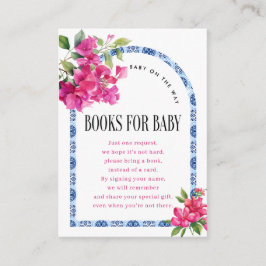 Cartão De Informações Mamma Mia Floral Chá de fraldas Livros Para Bebê