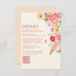 Cartão De Informações Manteiga floral amarela de Watercolor Wedding com