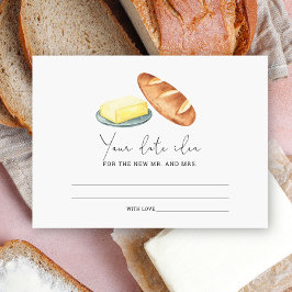 Cartão De Informações Manteiga Juntas - Ideias noturnas de data \ Frasco