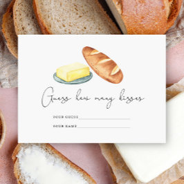 Cartão De Informações Manteiga junto, adivinha quantos beijos beija o jo