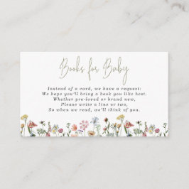 Cartão De Informações Manuais de Flores Selvagens de Aquarela para Bebê