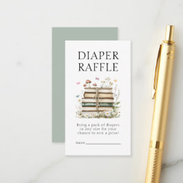 Cartão De Informações Manuais Florais de Aquarela Fralda Raffle