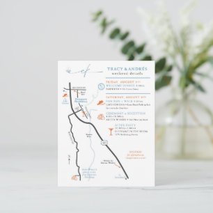 Cartão De Informações Mapa de Casamento Enclosure Design Personalizado p