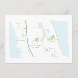 Cartão De Informações Mapa Personalizado de Boas-vindas de Casamento par
