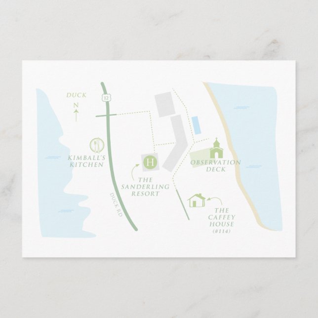 Cartão De Informações Mapa Personalizado de Boas-vindas de Casamento par (Verso)