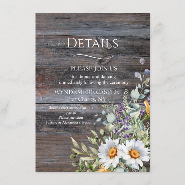 Cartão De Informações Margarida Branca (Frente)