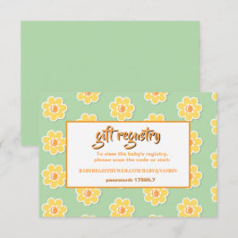 Cartão De Informações Margaridas de Primavera em Verde Sage Pastel para