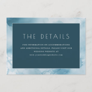 Cartão De Informações Marinha Serena Nuvens Aquarela