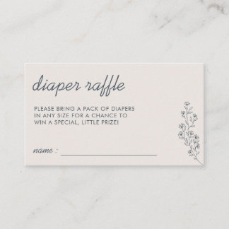 Cartão De Informações Marinho Beige Flower Summer Fall Raffle para Frald