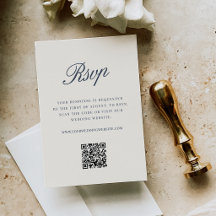 Marinho | Código QR de Resposta para Casamento em