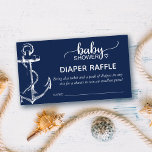 Cartão De Informações Marinho da Âncora Náutica de Raffle fralda<br><div class="desc">Celebrar em breve ser uma nova mãe com este marinho rifle de fralda de âncora náutica azul.</div>