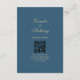 Cartão De Informações Marinho Dourado Casamento