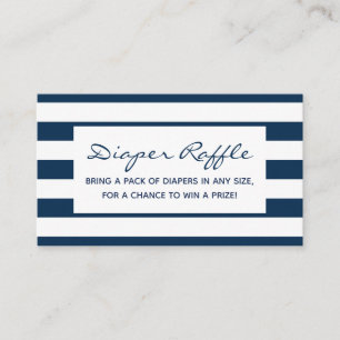 Cartão De Informações Marinho e Chá de fraldas Raffle de Fralda de Strip