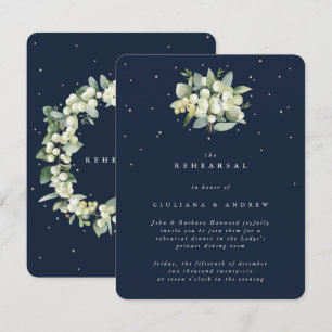 Cartão De Informações Marinho Escuro Snowberry+Eucalyptus - Ensaio de Ca