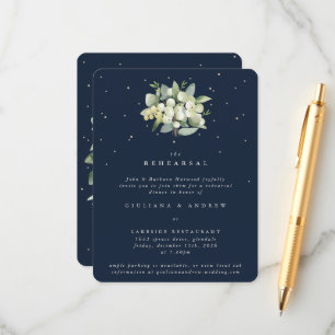 Cartão De Informações Marinho Escuro Snowberry+Eucalyptus - Ensaio de Ca