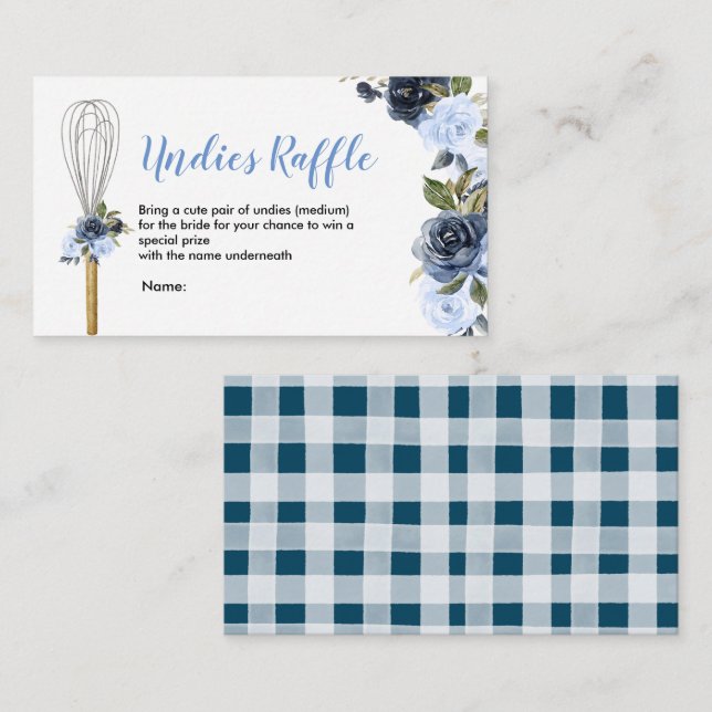 Cartão De Informações Marinho Floral em breve para ser sacudido desmoron (Frente/Verso)