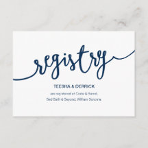 Marinho Rustic Blue Script, Registro de Casamento