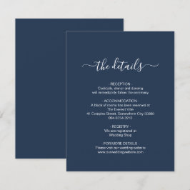 Cartão De Informações Marinho simples azul