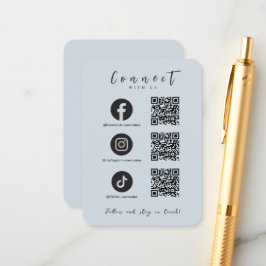 Cartão De Informações Marinho Suave do Código QR do Instagram Tiktok no 