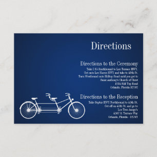 Cartão De Informações marinho Whimsical Bike 3x5 Directions