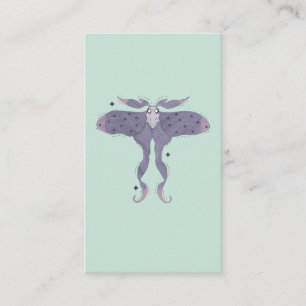 Cartão De Informações Mariposa Roxa Caprichosa com Faíscas de Estrela 