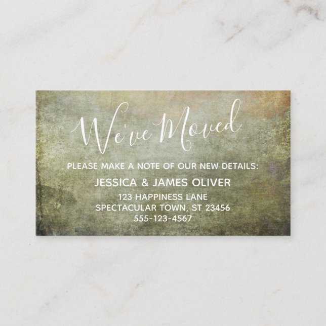 Cartão De Informações Marrom e mostarda Texturizados Grunge "Nós nos mov (Frente)