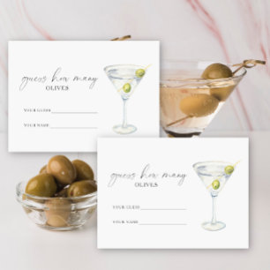 Cartão De Informações Martini & Matrimônio Quantas azeitonas jogo de noi
