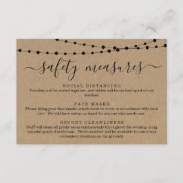 Cartão De Informações Máscara de Segurança Covid 19 Informações de Dista