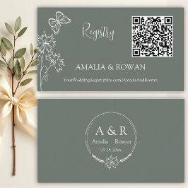 Cartão De Informações Meadow Flowers Sirocco Green WedRegistry