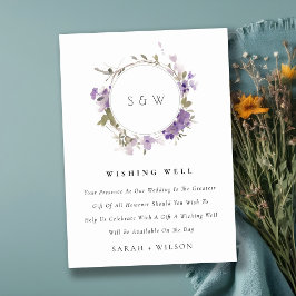 Cartão De Informações Meadow Lilac Floral Wreath Wreath Wishing Bem