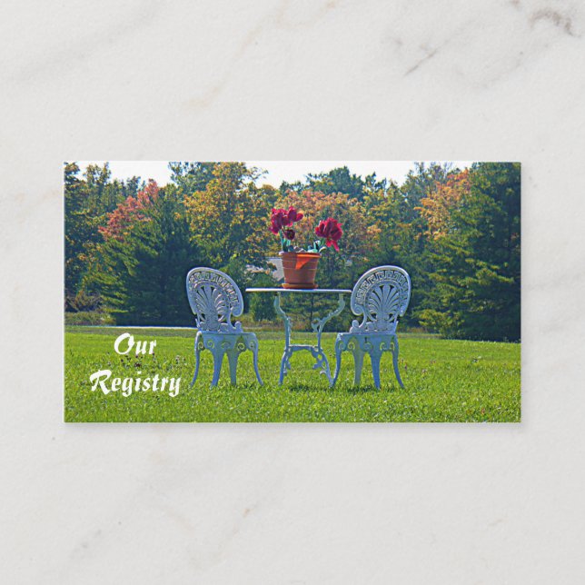 Cartão De Informações Meadow Love with Autumn Leaves Registry Card (Frente)