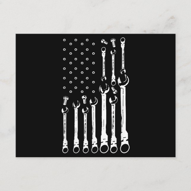 Cartão De Informações Mecânico do carro de bandeira Patriótica Americano (Frente)