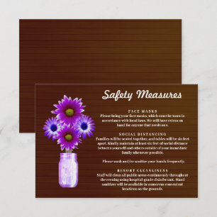 Cartão De Informações Medida de Segurança de Jarra Mason Floral Roxo Rús