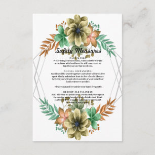 Cartão De Informações Medida De Segurança Floral De Cor Amarela E Laranj