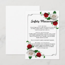 Cartão De Informações Medida de Segurança para Casamento de Natal de Ros
