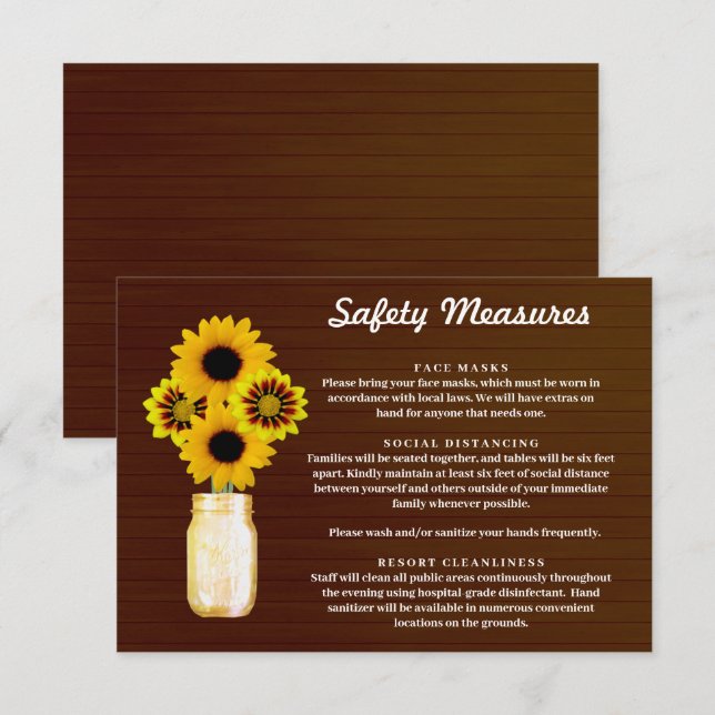 Cartão De Informações Medida de Segurança para Jarras de Pedra com Flora (Frente/Verso)