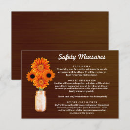 Cartão De Informações Medida de Segurança para Jarras Mason com Floral e