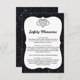 Cartão De Informações Medidas de Segurança Cardíaca Infinita Da Glitter