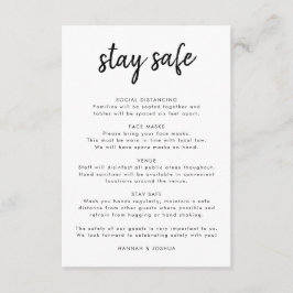 Cartão De Informações Medidas de segurança | Casamento de Script Moderno