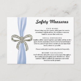 Cartão De Informações Medidas de Segurança da Blue Ribbon Diamond Bow