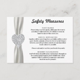 Cartão De Informações Medidas de Segurança da Fita Branca do Coração Dia