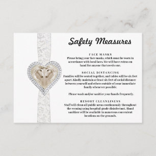 Cartão De Informações Medidas de Segurança do Local Branco da Unicorn