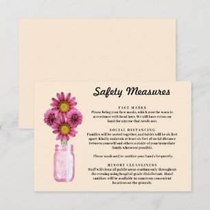 Cartão De Informações Medidas de Segurança do Pote de Pedra com Flores R