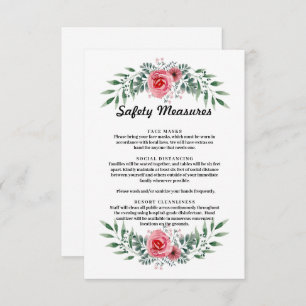 Cartão De Informações Medidas de Segurança Foliar Rosa Rosa Rosa Cor-de-