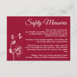 Cartão De Informações Medidas de segurança modernas para as orquídeas fl