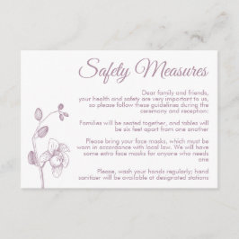 Cartão De Informações Medidas de segurança modernas para as orquídeas fl